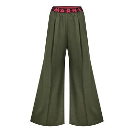 【送料無料】 マルニ レディース カジュアルパンツ ボトムス Flared Wool Trousers Forest Green