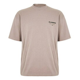 【送料無料】 オールセインツ メンズ Tシャツ トップス Underground T Shirt Flint Grey