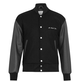 【送料無料】 エムケーアイ メンズ ジャケット・ブルゾン アウター College Varsity Jacket Black