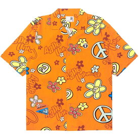 【送料無料】 エエイプ メンズ シャツ トップス AAPE Peace S/S Shirt Sn32 Orange ORB