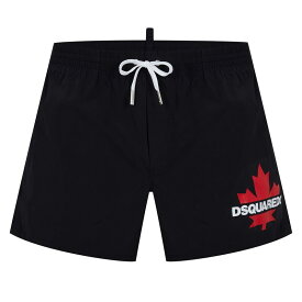 【送料無料】 ディースクエアード メンズ ハーフパンツ・ショーツ 水着 DSQ Maple Side Logo Sn42 Black/Red