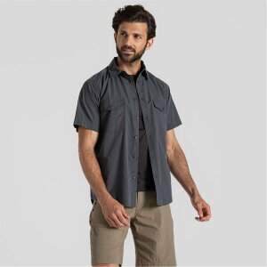 �N���b�O�z�b�p�[�Y �����Y �g�b�v�X �V���c Craghoppers Kiwi SS Shirt Dark Grey �O���[