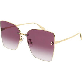 【送料無料】 アレキサンダー・マックイーン レディース サングラス・アイウェア アクセサリー Alexander Mcqueen Sunglasses Am0342s GOLD