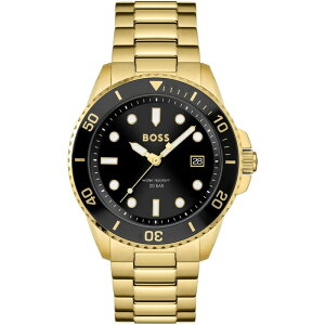 {X Y ANZT[ rv Black and Gold Boss Gents Ace Watch 1513917
