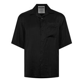 【送料無料】 モスキーノ メンズ シャツ トップス Signature Short Sleeve Shirt Black A0555