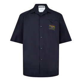 【送料無料】 モスキーノ メンズ シャツ トップス Moschino Patch Shirt Sn34 Dark Blue