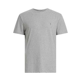 【送料無料】 オールセインツ メンズ Tシャツ トップス All Ashton Stripe T Sn42 Chalk White