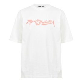 【送料無料】 アンブッシュ メンズ Tシャツ トップス Neon Logo T-Shirt White 0166