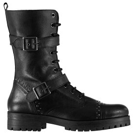 【送料無料】 ファイヤートラップ レディース ブーツ・レインブーツ シューズ Hatti Biker Boots Black Stud