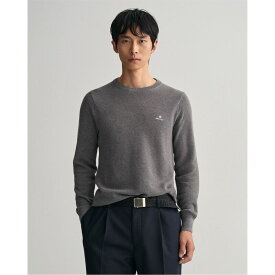 【送料無料】 ガント メンズ パーカー・スウェット アウター Cotton Pique Crewneck Sweatshirt Grey