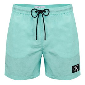 【送料無料】 カルバンクライン メンズ ハーフパンツ・ショーツ 水着 Medium Drawstring Swim Shorts Turquoise CSY