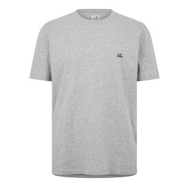 【送料無料】 シーピーカンパニー メンズ Tシャツ トップス Embroidered Logo T-Shirt Grey Mel M93