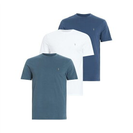 【送料無料】 オールセインツ メンズ Tシャツ トップス AllSaints Brace Tee 3 Pack Mens Wht/Blue/Blue