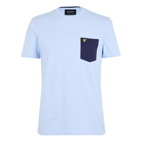 【送料無料】 ライルアンドスコット メンズ Tシャツ トップス Contrast T Shirt Pool Blue/ Navy