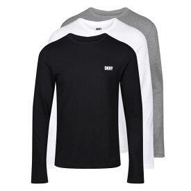 【送料無料】 ダナ キャラン ニューヨーク メンズ Tシャツ トップス 3-Pack Long Sleeve Warrior T-Shirt Mens Black/White/Grey
