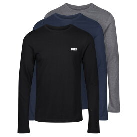 【送料無料】 ダナ キャラン ニューヨーク メンズ Tシャツ トップス 3-Pack Long Sleeve Warrior T-Shirt Mens Blue/Grey/Black