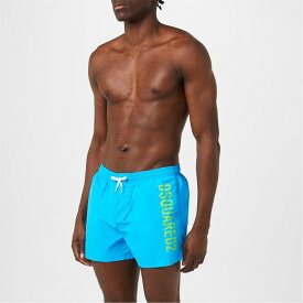 【送料無料】 ディースクエアード メンズ ハーフパンツ・ショーツ 水着 Technicolour Boxer Swim Shorts Blue/Green