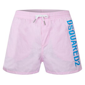 【送料無料】 ディースクエアード メンズ ハーフパンツ・ショーツ 水着 Technicolour Boxer Swim Shorts Light Pink