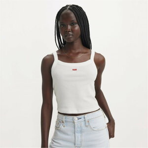 ���[�o�C�X ���f�B�[�X �g�b�v�X �V���c Levis ESSENTIAL SPORTY RIB TNK White �z���C�g