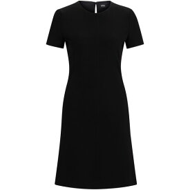 【送料無料】 ボス レディース ワンピース トップス Slim fit Crew Neck Dress Black