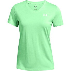 【送料無料】 アンダーアーマー レディース Tシャツ トップス Tech Twist T Shirt Ladies Matrix Green