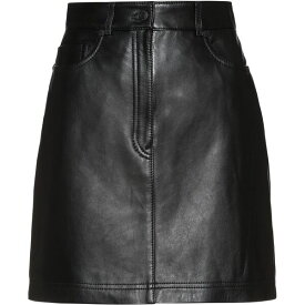 【送料無料】 フューゴ レディース スカート ボトムス Hugo Boss A line Leather Skirt Black 001