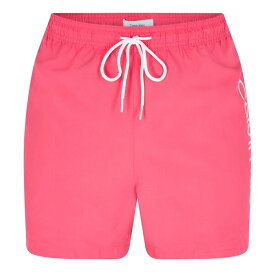 【送料無料】 カルバンクライン メンズ ハーフパンツ・ショーツ 水着 Large Logo Swim Shorts Pink Flash