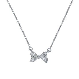 【送料無料】 テッドベーカー レディース ネックレス・チョーカー・ペンダントトップ アクセサリー Ted Bow Pendant Ld00 Silver/Crystal