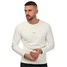 【送料無料】 シーピーカンパニー メンズ Tシャツ トップス Brushed Jersey Long Sleeve T-Shirt White