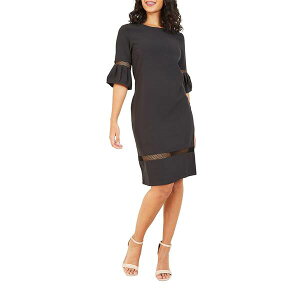 ���~�L�� ���f�B�[�X �g�b�v�X �����s�[�X Yumi Fishnet Insert Fitted Dress Black �u���b�N