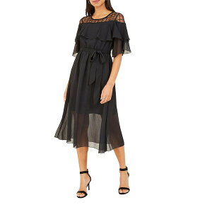 ���~�L�� ���f�B�[�X �g�b�v�X �����s�[�X �~�f�B�����s�[�X �~�f�B ���[�X Yumi Lace Frill Midi Dress Black �u���b�N