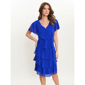 �W�[�i�o�b�R�[�j ���f�B�[�X �g�b�v�X �����s�[�X �e�B�A�[�h �W���[�[�b�g Gina Bacconi Bella Georgette Tiered Dress COBALT �R�o���g