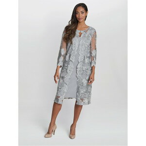 �W�[�i�o�b�R�[�j ���f�B�[�X �g�b�v�X �����s�[�X ���[�X �W���[�W�[ �W���P�b�g Gina Bacconi Savoy Lace Mock Jacket With Jersey Dress DOVE