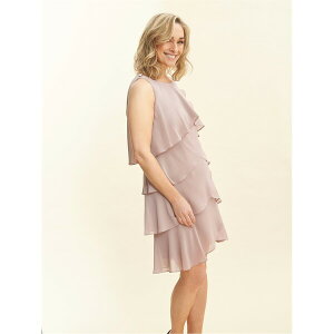 �W�[�i�o�b�R�[�j ���f�B�[�X �g�b�v�X �����s�[�X �e�B�A�[�h �x�X�g Gina Bacconi Vesta Jewel Tiered Cocktail Dress CASHMERE