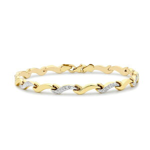 r[ [ fB[X ANZT[ uXbgEoOEANbg Gold Be You 9ct Gold 2-Colour Wave-Link Bracelet