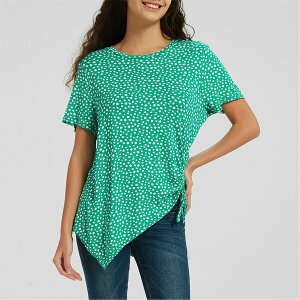 �r�[ ���[ ���f�B�[�X �g�b�v�X �V���c �M���U�[ Be You Ruched Side Top Green Spot �O���[��