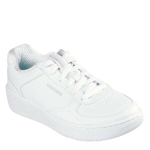 �X�P�b�`���[�Y ���f�B�[�X �V���[�Y �X�j�[�J�[ �I�[�o�[���C ���[�X ���U�[ Skechers Duraleather Overlay Lace-Up W Air-C Low-Top Trainers Womens Triple White �z���C�g