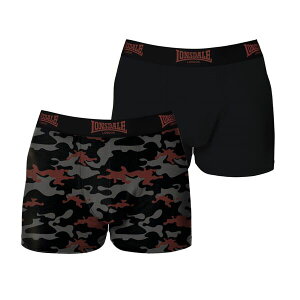 �����Y�f�[�� �����Y �A���_�[�E�F�A �{�N�T�[�p���c Lonsdale 2 Pack Trunk Mens Rust Camo/Black �u���b�N