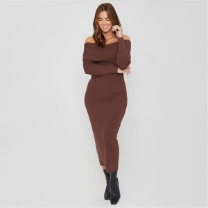 �r�[ ���[ ���f�B�[�X �g�b�v�X �����s�[�X Be You You Bardot Dress Ld44 BROWN �u���E��