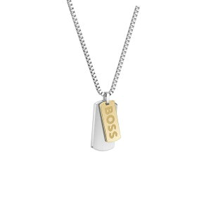 {X Y ANZT[ lbNXE`[J[Ey_ggbv [X Gents BOSS Devon Box Chain Necklace Two Tone