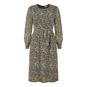 ���~�L�� ���f�B�[�X �g�b�v�X �����s�[�X Yumi Black Leopard Long Sleeve Skater Dress Leopard �A�j�}��