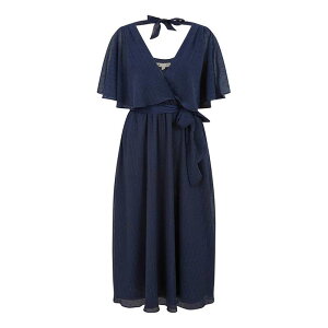 ���~�L�� ���f�B�[�X �g�b�v�X �����s�[�X �~�f�B�����s�[�X �~�f�B Yumi Navy Wrap Midi Dress Navy �l�C�r�[