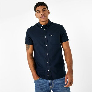 �W���b�N �E�B���X �����Y �g�b�v�X �V���c �I�b�N�X�t�H�[�h Jack Wills Stableton Short Sleeve Oxford Shirt Navy �l�C�r�[
