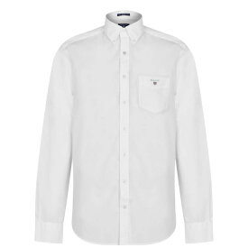【送料無料】 ガント メンズ シャツ トップス Broadcloth Shirt White