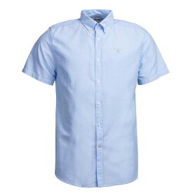 【送料無料】 バーブァー メンズ シャツ トップス Oxford Short Sleeve Tailored Shirt Sky BL32