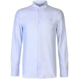 【送料無料】 ファーラー メンズ シャツ トップス Oxford Long Sleeve Shirt Sky Blue
