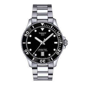 eB\bg Y ANZT[ rv Tissot Seastar 40mm Watch Black/ Steel ubN