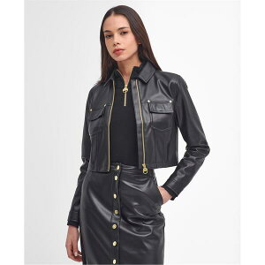 �o�u�A�[ ���f�B�[�X �A�E�^�[ �W���P�b�g�E�u���]�� ���U�[ �W���P�b�g Barbour International Aria Faux-Leather Jacket Black �u���b�N