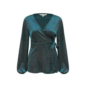 ���~�L�� ���f�B�[�X �g�b�v�X �V���c �x���x�b�g Yumi Green Sparkle Velvet Wrap Top Green Velvet �O���[��