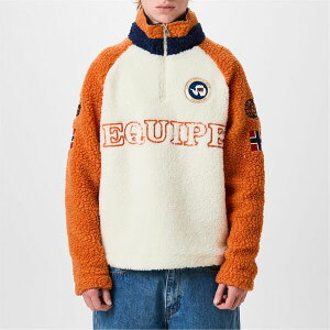 �i�p�s�� �����Y �A�E�^�[ �p�[�J�[�E�X�E�F�b�g �X�E�F�b�g �V���c �t���[�X NAPAPIJRI Equipe Fleece Sweatshirt Orange CB �I�����W